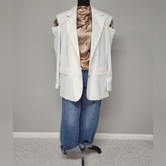 Women's Puff Shoulder Mock Neck Blouse - Future Collective - Picture 6 of 10